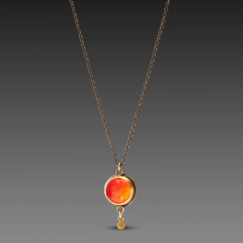 Carnelian Necklace with Gold Drop