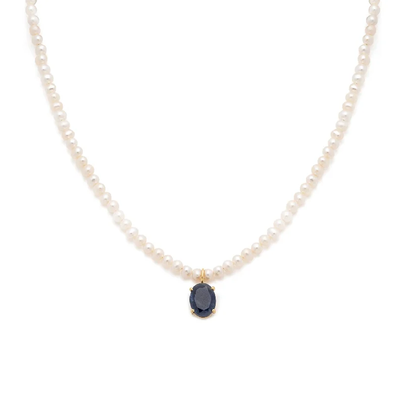 Jacquie Necklace | Pearl & Sapphire