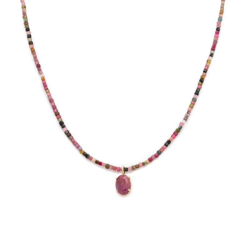 Jacquie Necklace | Tourmaline & Pink Sapphire