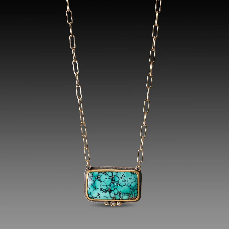 Turquoise Necklace with Diamonds