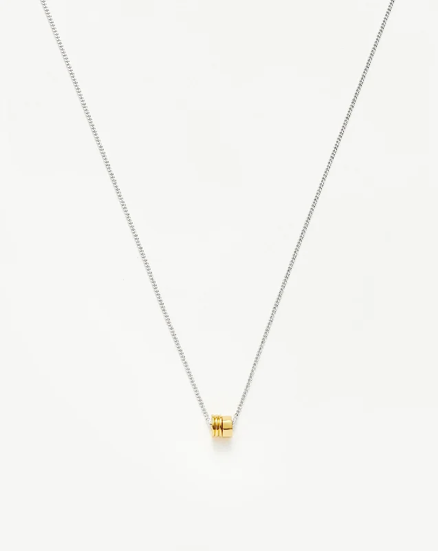 Abacus Beaded Floating Charm Necklace | 18k Recycled Gold Vermeil and Rhodium on Sterling Silver