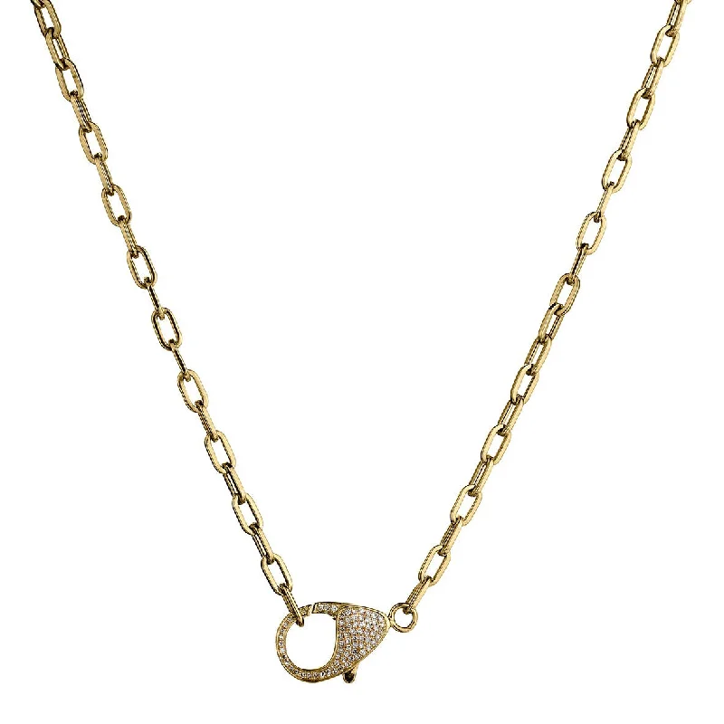 DIAMOND CLASP CHAIN LINK NECKLACE