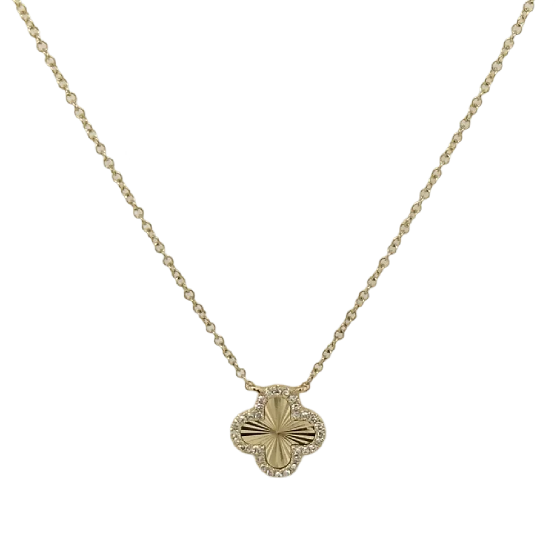 DIAMOND & GOLD CLOVER NECKLACE