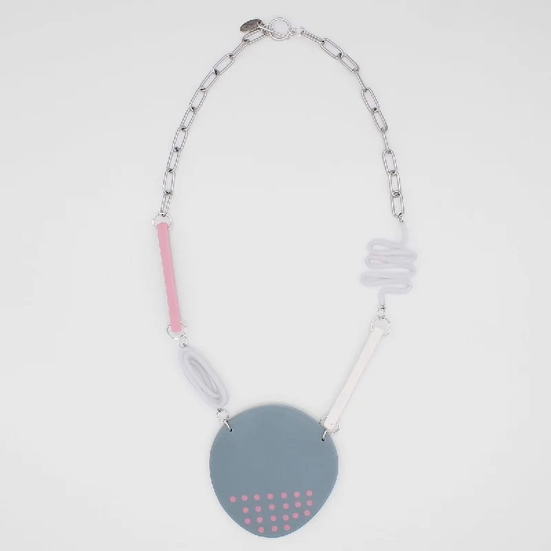 Grey and Pink Arden Statement Necklace