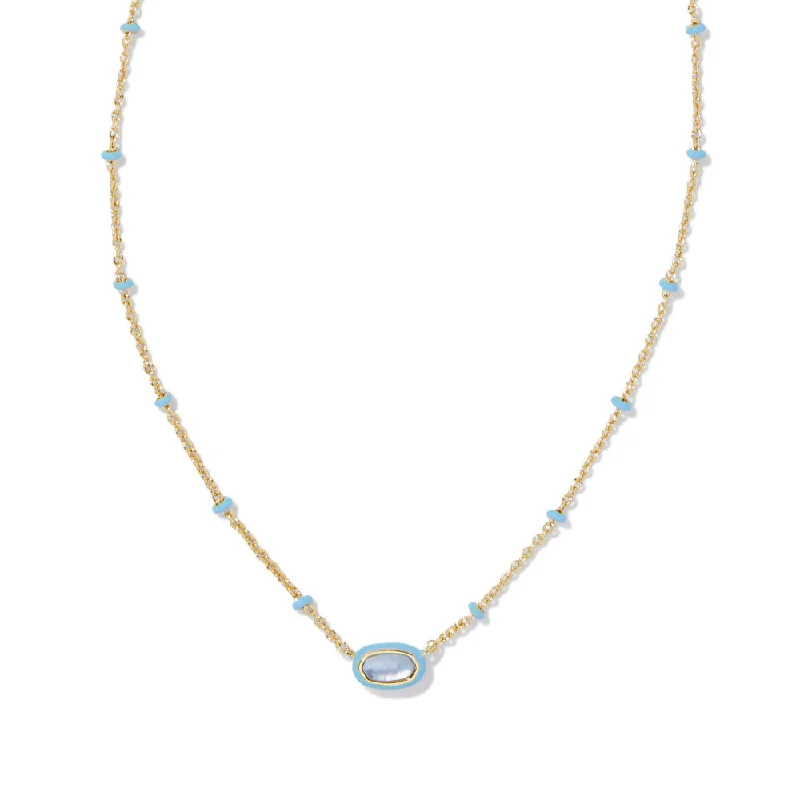 Kendra Scott Mini Elisa Enamel Frame Short Pendant Necklace