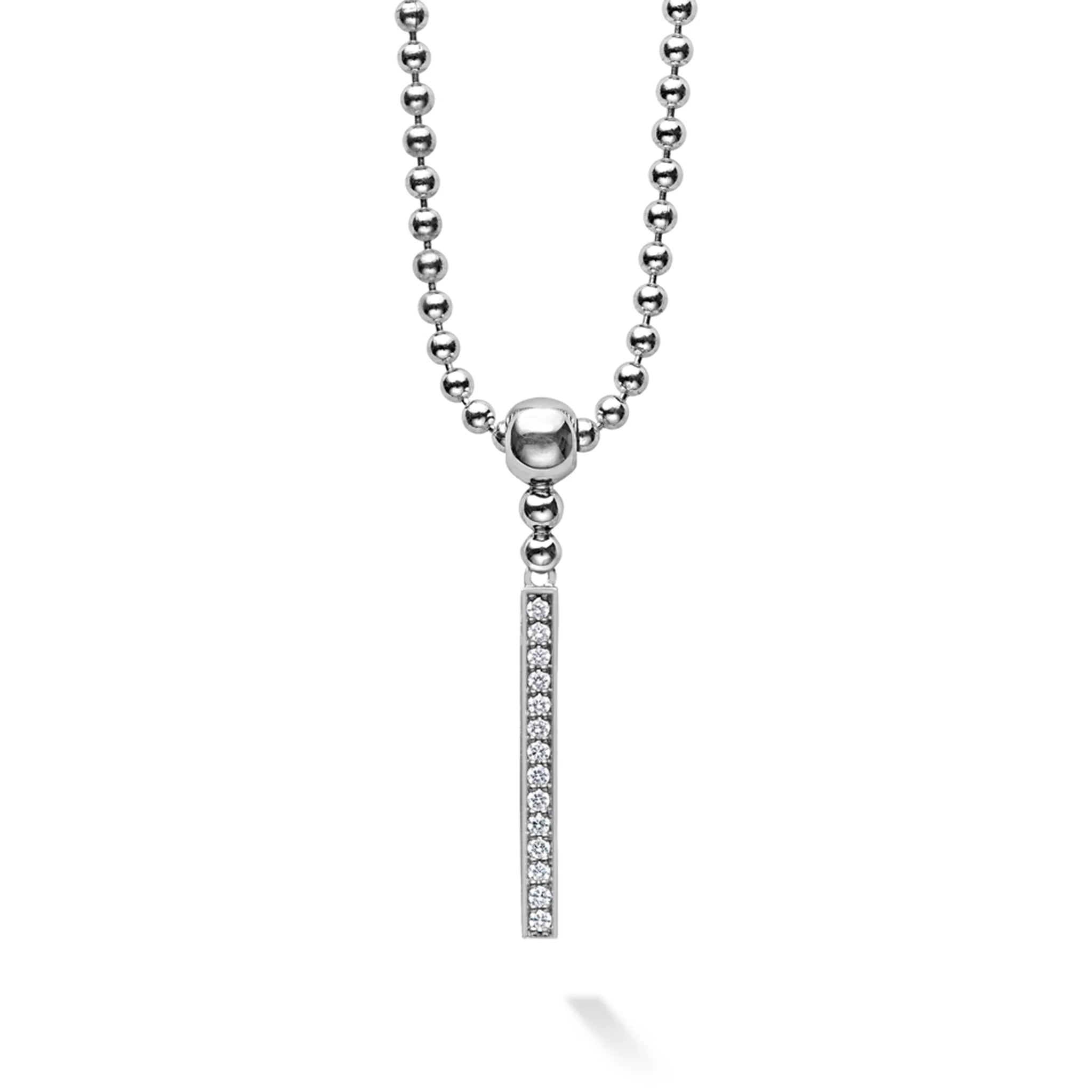 Lagos Caviar Spark Linear Diamond Pendant Necklace