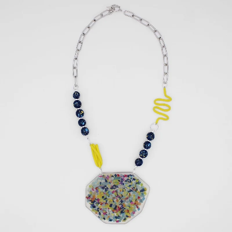 Multi Color Confetti Pendant Necklace