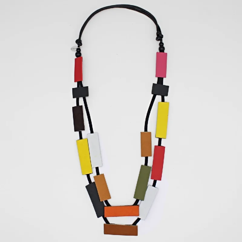 Multicolor Lottie Leather Necklace