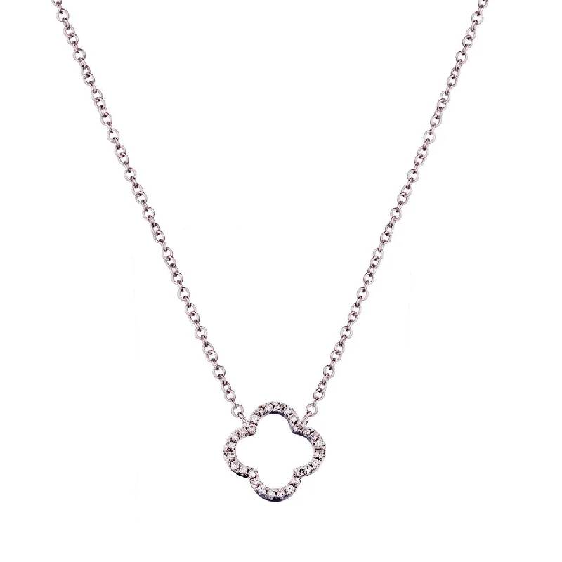 OPEN DIAMOND FLOWER NECKLACE