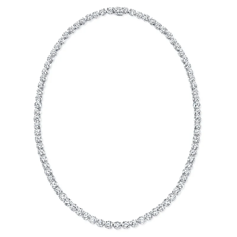 Round 84.35ct Diamond Line Necklace in 18kt White Gold