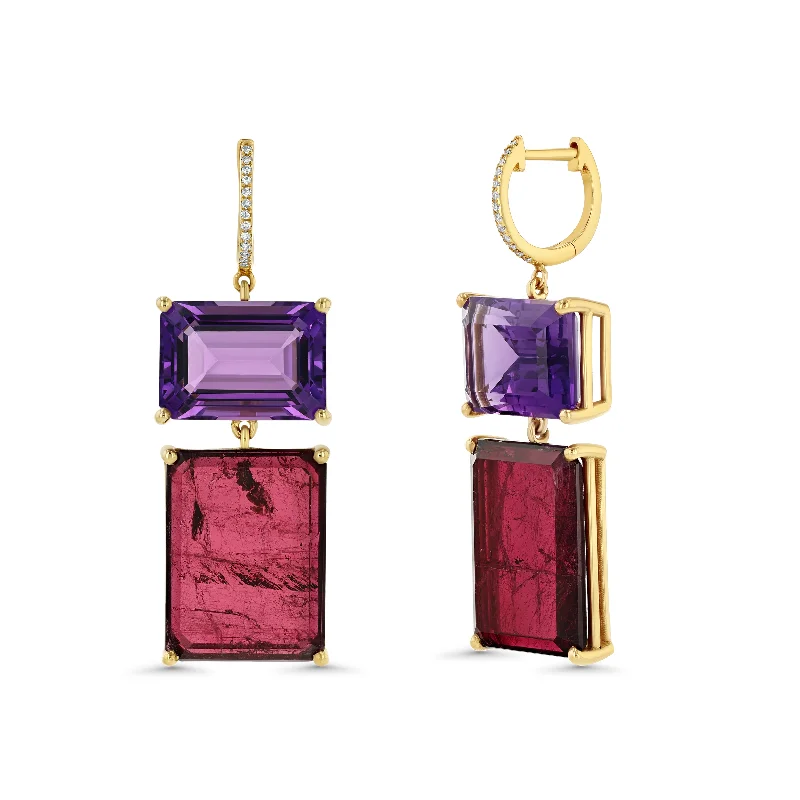 AMETHYST & TOURMALINE EARRINGS