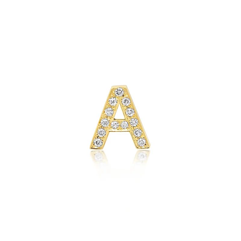 Diamond Mini Uppercase Letter Stud