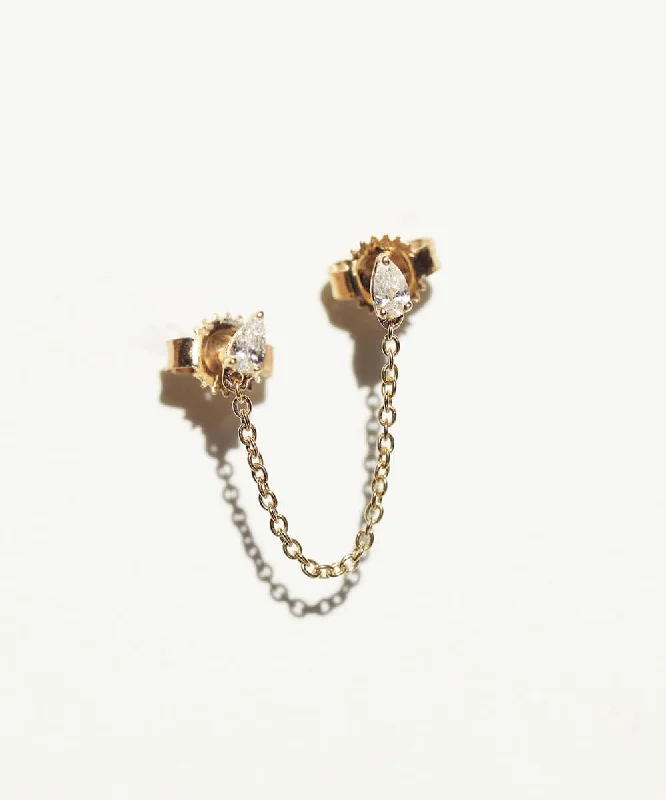 Double Diamond Chain Earrings