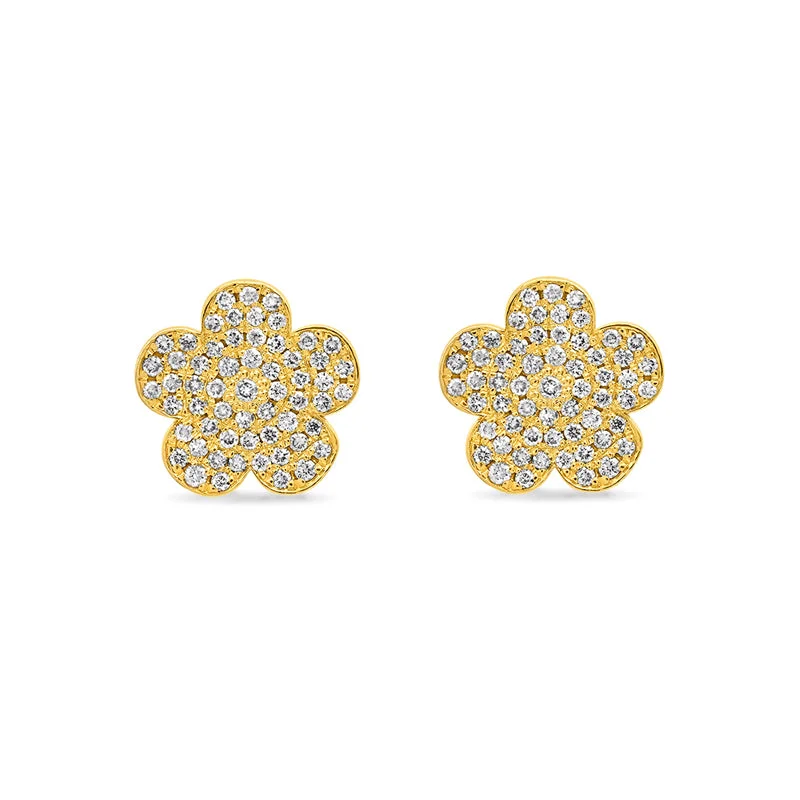 Large Diamond Daisy Studs