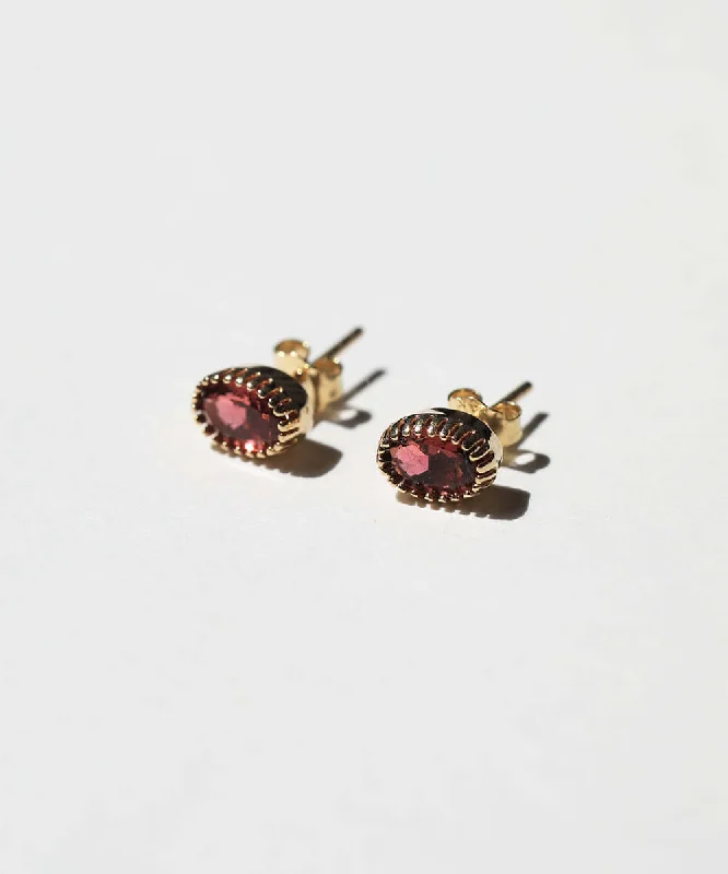 Milgrain Tourmaline Stud Earrings