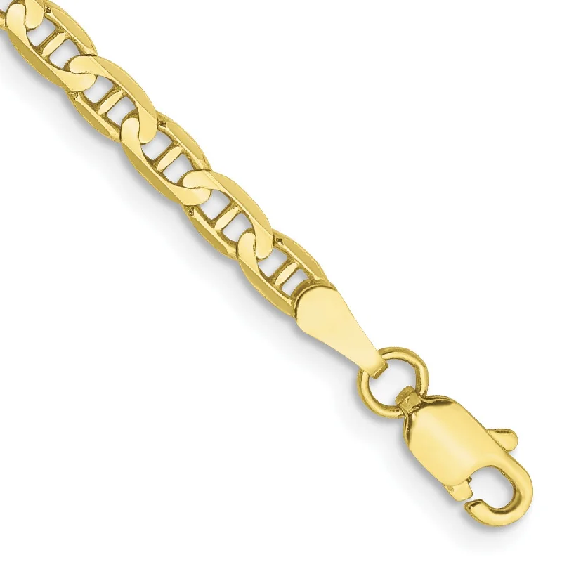 10KT Yellow Gold 7-inch 3MM Anchor Link Bracelet