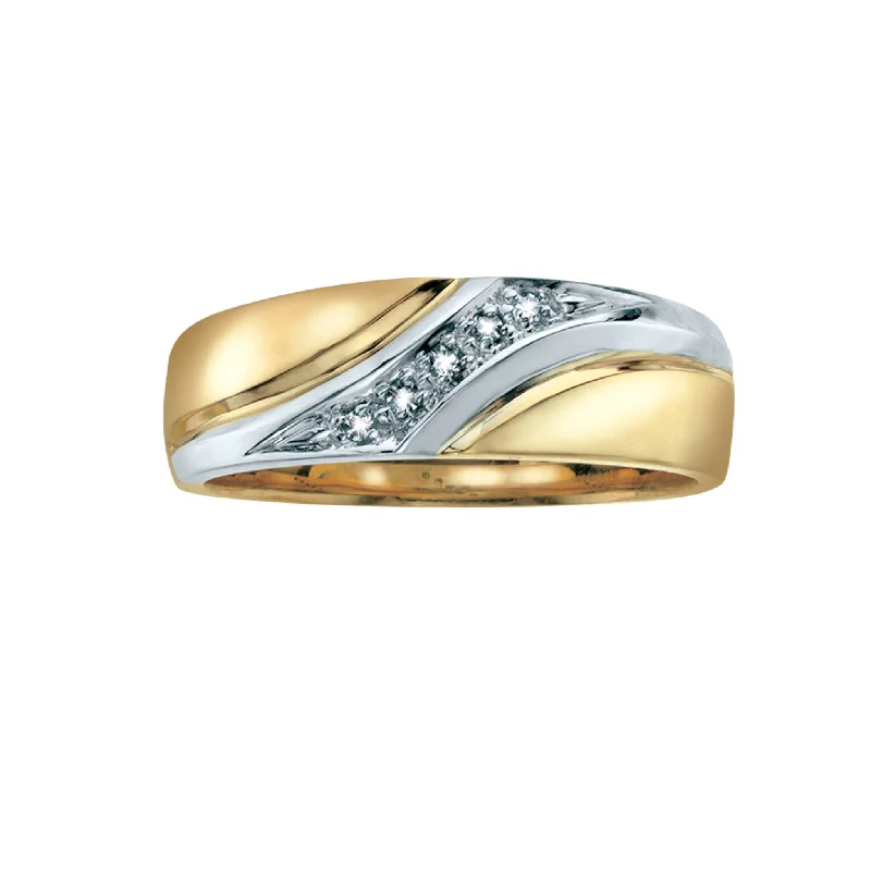 120158 OUT OF STOCK PLEASE ALLOW 3-4 WEEKS FOR DELIVERY 10KT Yellow & White Solid Gold 0.05CT TW Diamond Ring