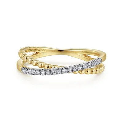 14K Yellow Gold 0.09ctw Diamond Ring