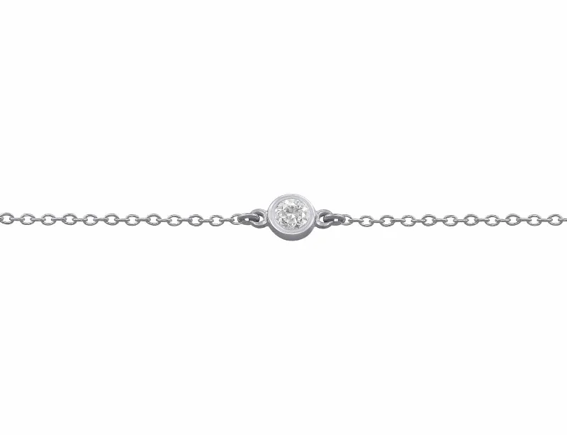 14kt White Gold 0.08ct Single Diamond Bracelet