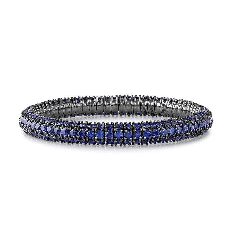 18KT White Gold Black Rhodium Mattia Cielo Sapphire Bracelet