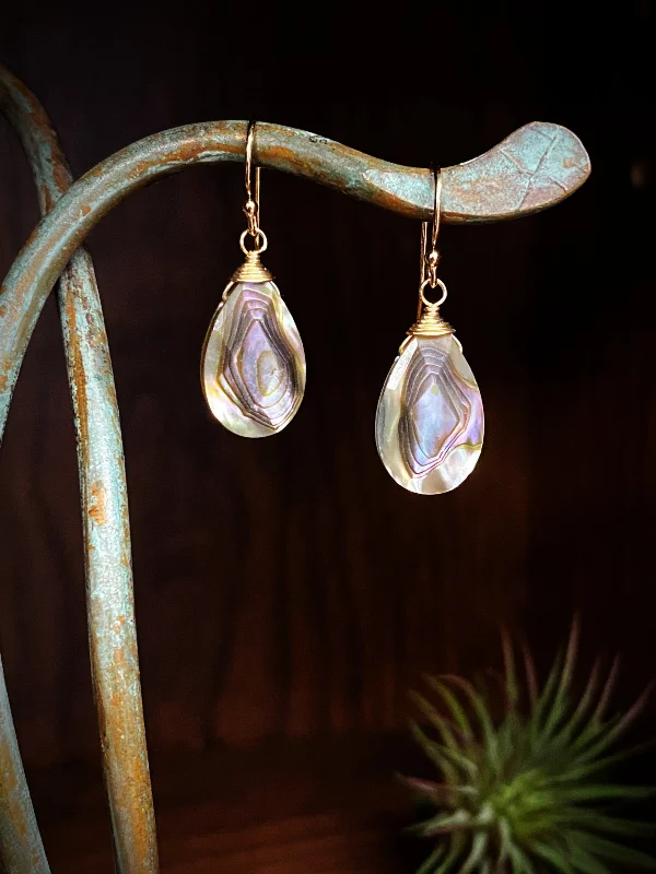 Alchemy Faceted Abalone Teardrop Dangles by Anne Vaughan