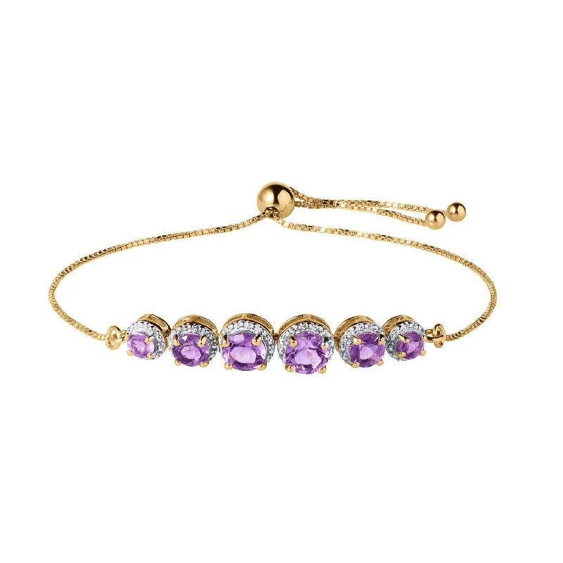 Amethyst Halo Bracelet