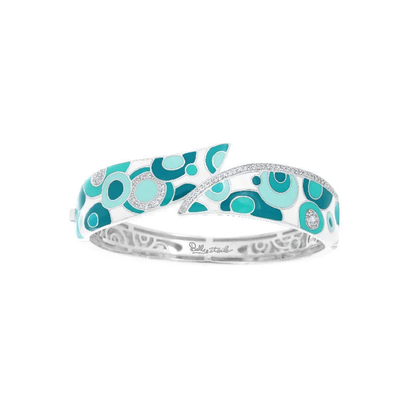 Groovy White and Aqua Bangle