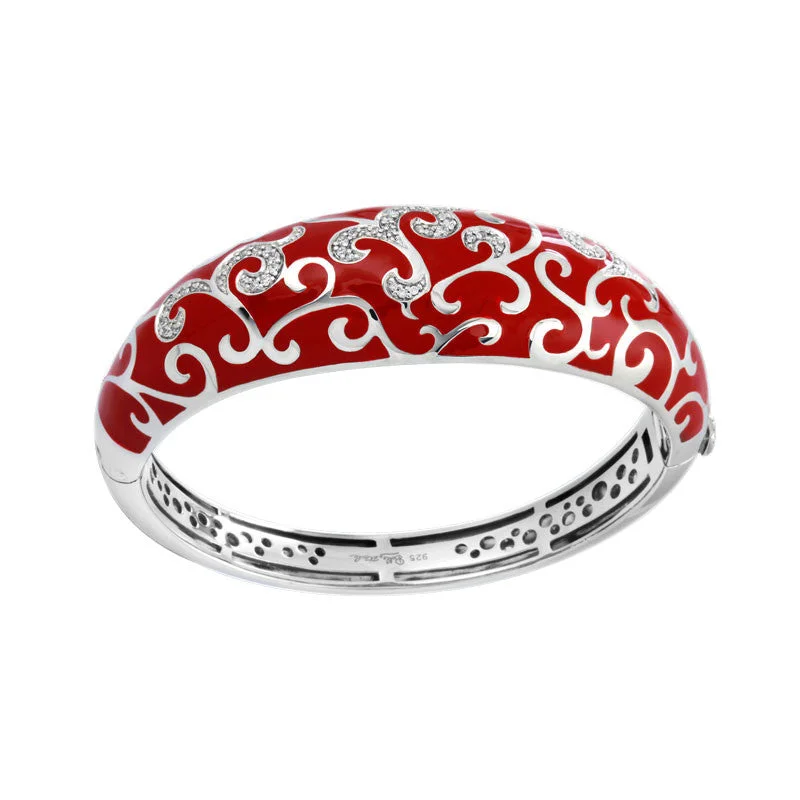 Royale Collection Red Italian Enamel Bangle