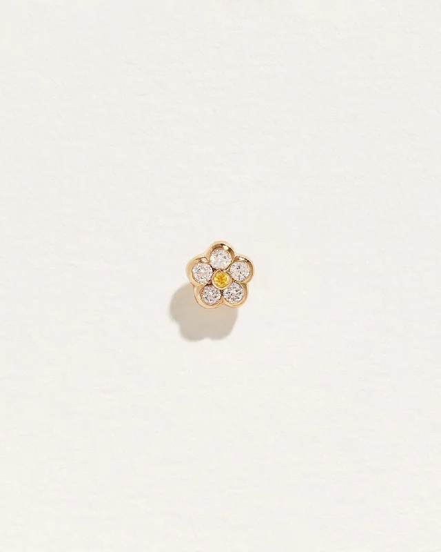 Bezel Flower Stud