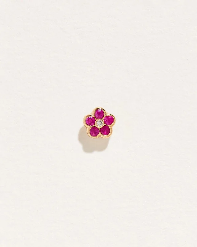 Bezel Flower Stud