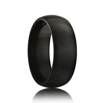 CARBON | Black Men's Wedding Band | Black Zirconium Satin Finish | 6mm, 7mm & 8mm