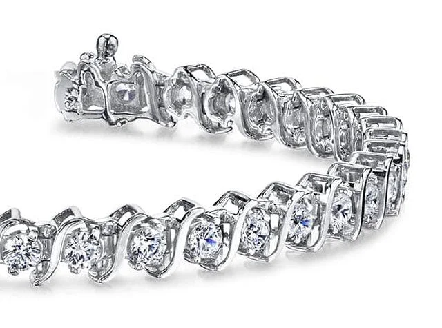 Classic S Shaped Diamond  Tennis Bracelet with 14.00 ct.(finished) 5.0mm