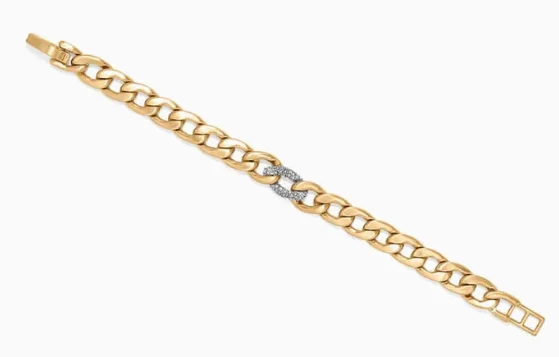 Cleo Pave Link Bracele-Yellow