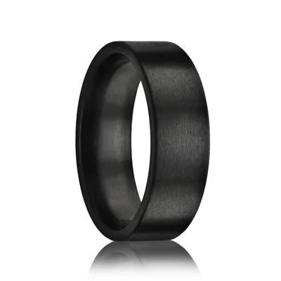 COAL | Black Wedding Ring | Black Zirconium with Satin Finish | 6mm, 7mm & 8mm