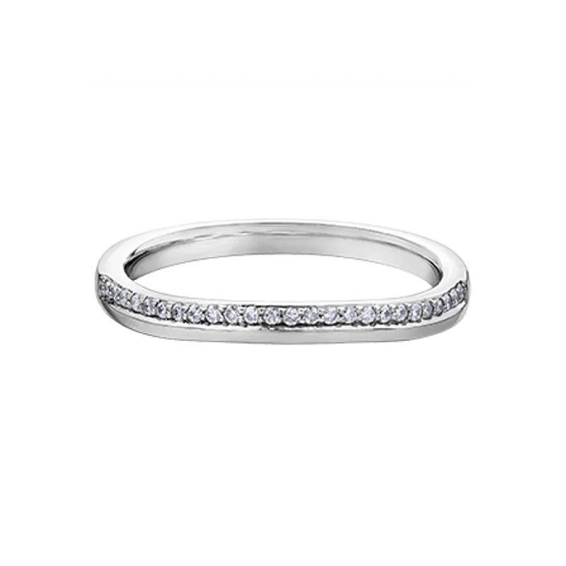 030099 10KT White Gold Wedding Band, .10CT TW