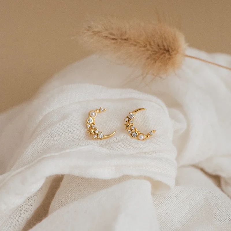 Eclipse Moon Studs