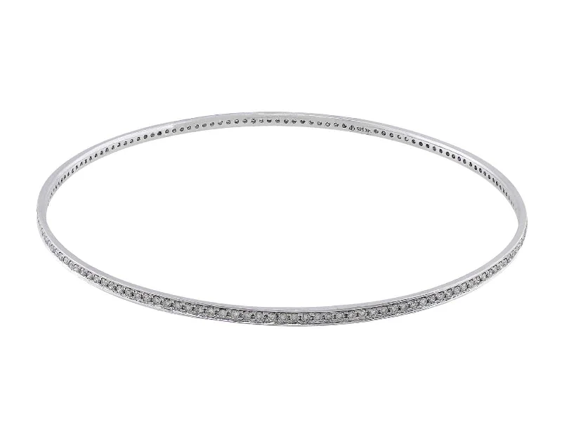 Estate 14kt White Gold & Diamond Bangle