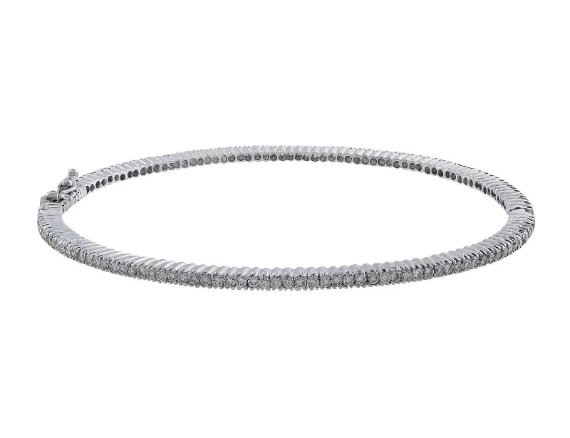 Estate 14kt White Gold Diamond Bangle