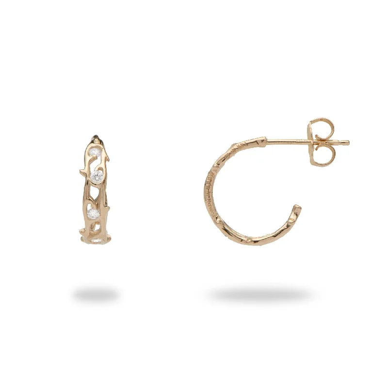 Heritage Earrings in Gold with Diamonds - 13mm