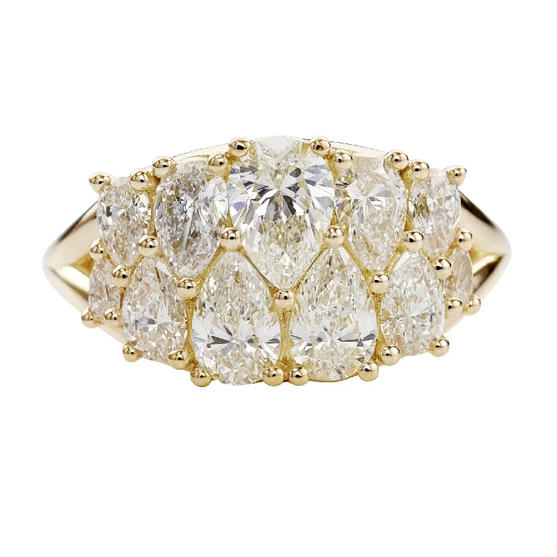 Interlaced Pear Diamond Engagement Ring