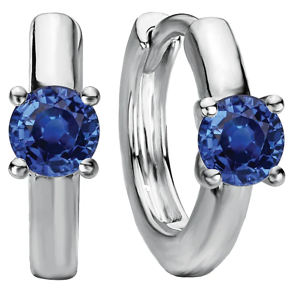 Ladies Fashion Sapphire Huggie Earrings