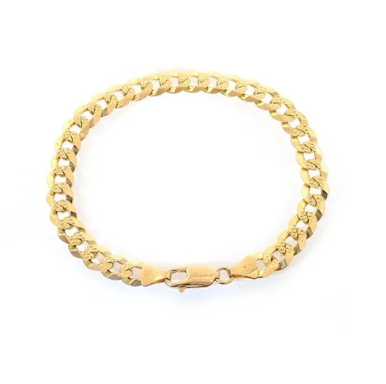 Luxe Layers 14KT Yellow Gold Plated Sterling Silver 8.5-inch 9.6MM Curb Pave Bracelet