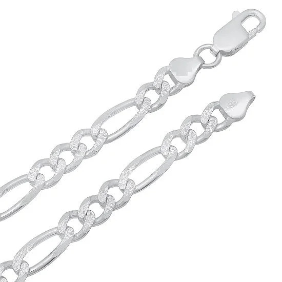 Luxe Layers Sterling Silver 8.5-inch 9.25MM Figaro Bracelet