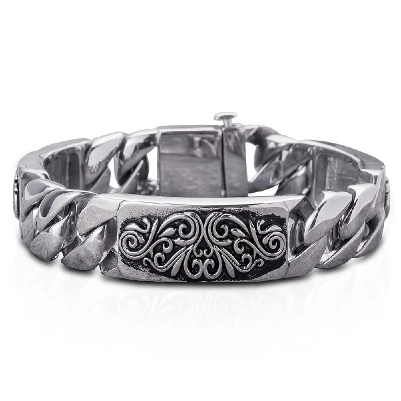 Montana Scroll Bracelet Steel