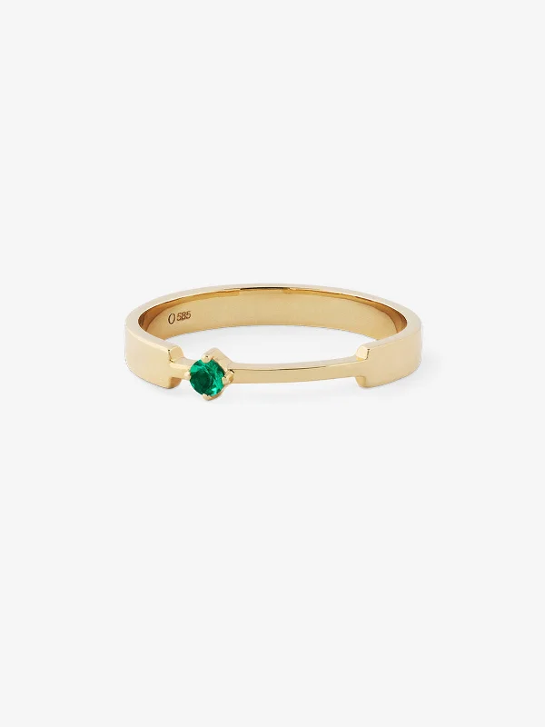 Emerald 0.06 14K Gold, Whitegold or Rosegold Ring w. Emerald