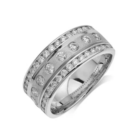 Platinum Wide Diamond Eternity Band