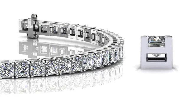 Princess Cut Dreams Bracelet Diamond  with 17.50 ct.(finished) 4.5mm