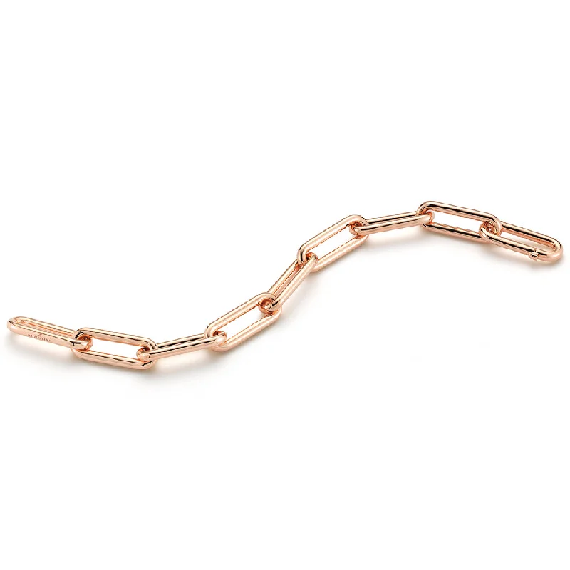 SAXON 18K ELONGATED CHAIN LINK BRACELET