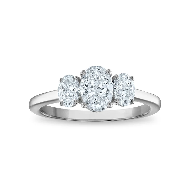 Signature EcoLove 1 1/4 CTW Lab Grown Diamond Anniversary Three Stone Ring in 14KT White Gold