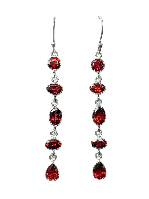 Stacked Garnet Statement Earrings